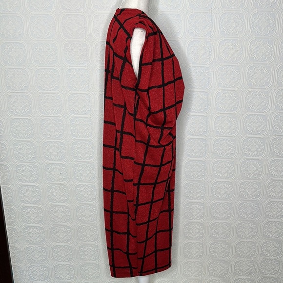 Zara | Black & Red Checkered MIDI Dress - Picture 7 of 13